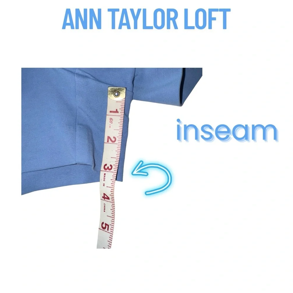 LOFT High Waist Blue Shorts (Riviera) - Picture 4 of 8